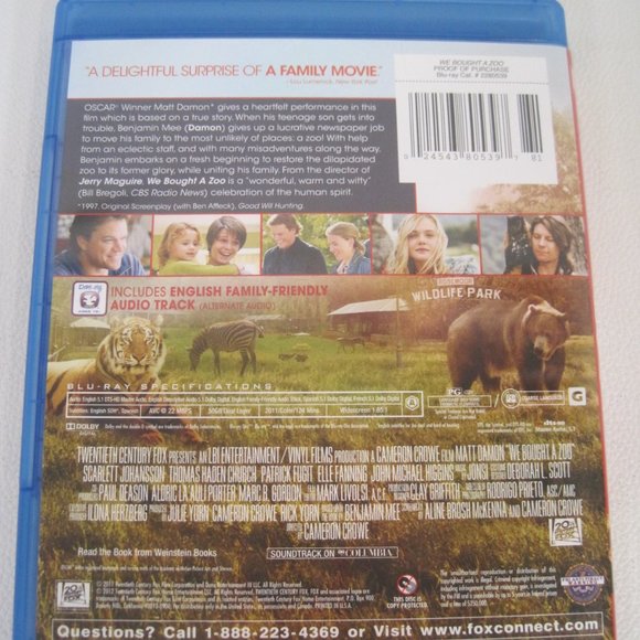 We Bought a Zoo (Blu-ray) (2012) Matt Damon, Scarlett Johansson, Cameron Crowe - Picture 2 of 5
